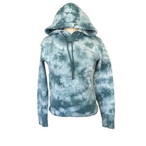 Athleta Sundown Hoodie Women's XXS Teal Blue Tie Dye Hoodie Athletic Workout